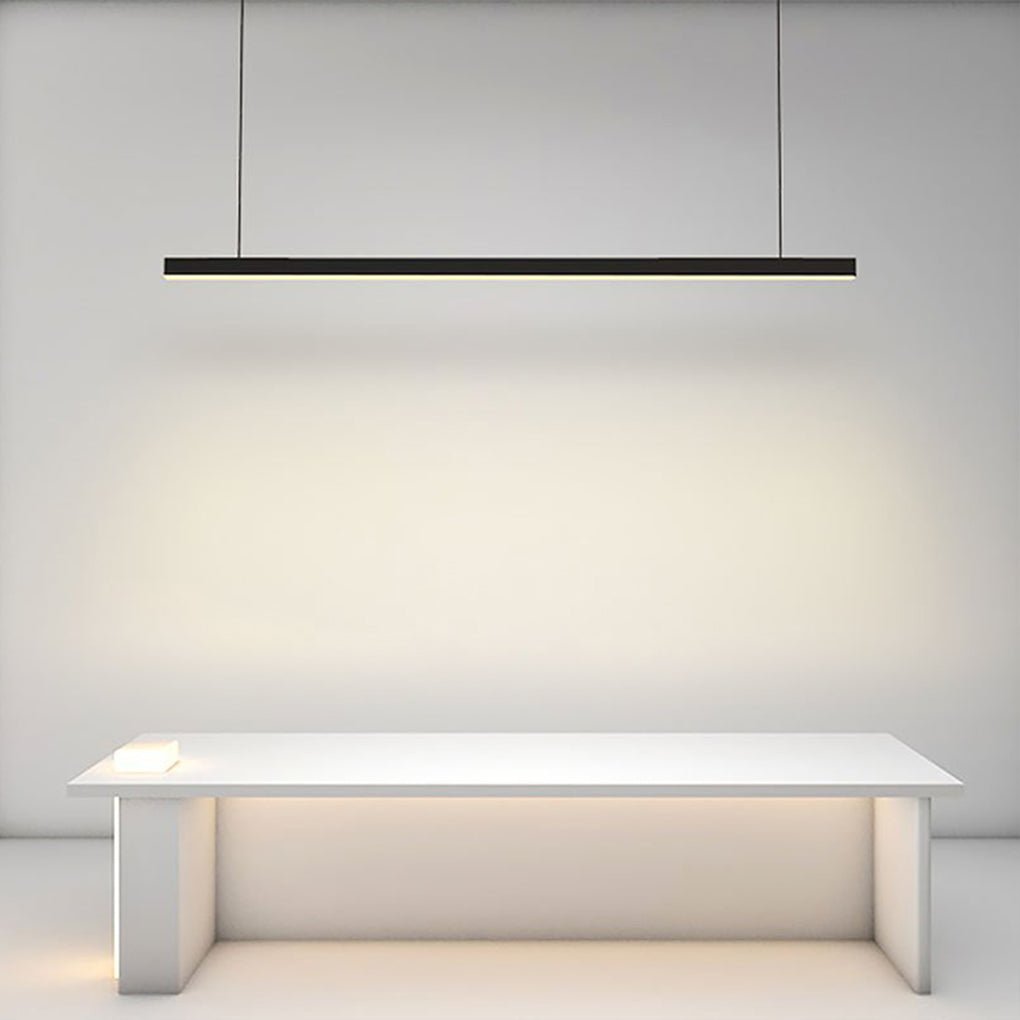 Modern Linear Farmhouse Black LED Chandelier