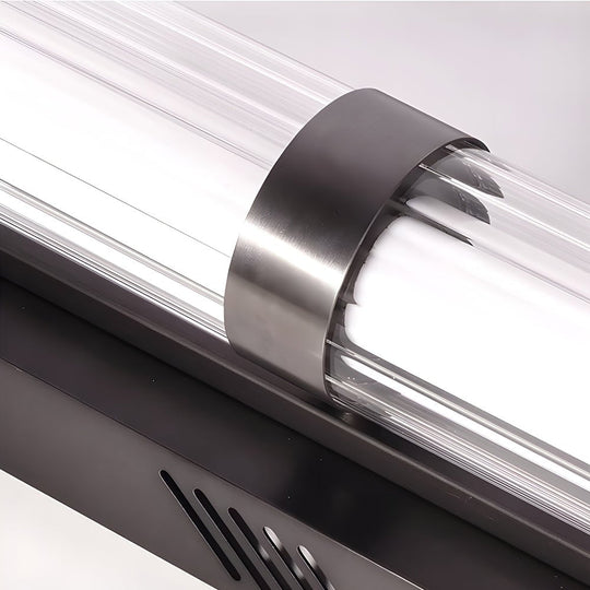 Modern Long Acrylic Tube LED Black Metallic Wall Lamp