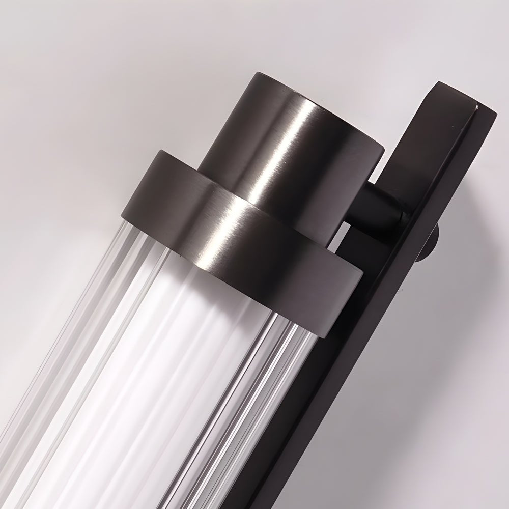 Modern Long Acrylic Tube LED Black Metallic Wall Lamp