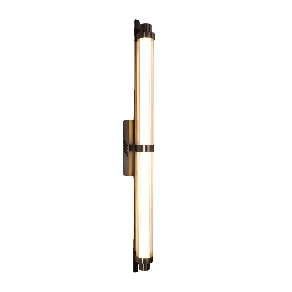 Modern Long Acrylic Tube LED Black Metallic Wall Lamp