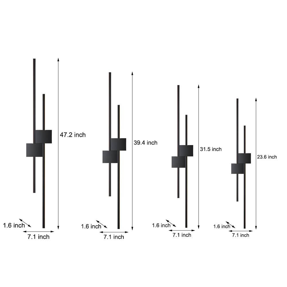 Modern Iron LED Linear Lights – Horizontal & Vertical Wall Mounted