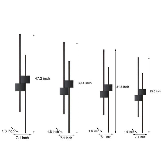 Modern Iron LED Linear Lights – Horizontal & Vertical Wall Mounted