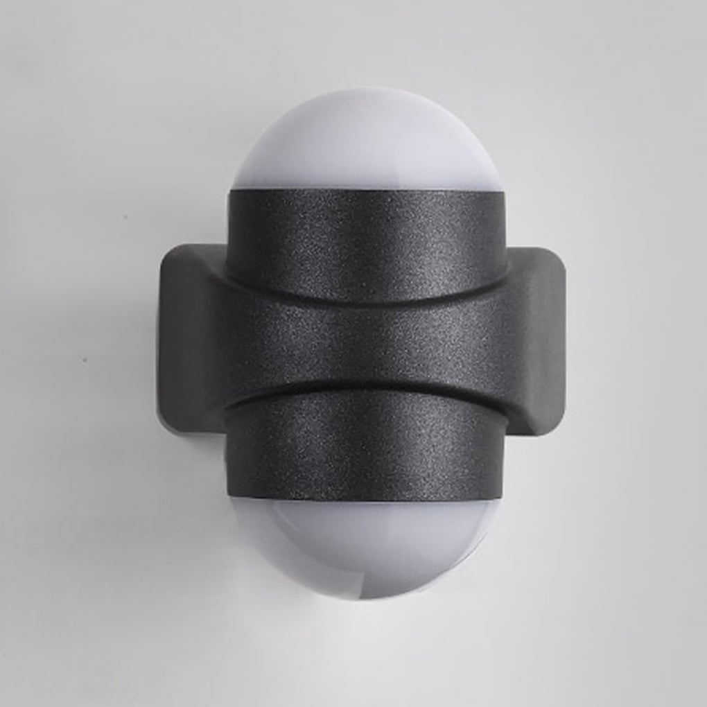 Round Waterproof LED Black Modern Up and Down Wall Light