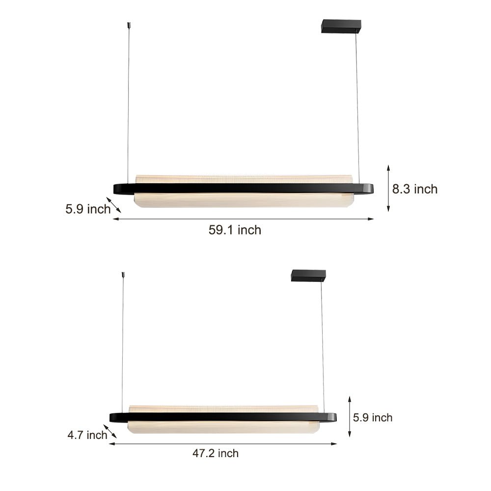 Modern Nami Linear Suspension Lamp – Elegant Acrylic Island Light