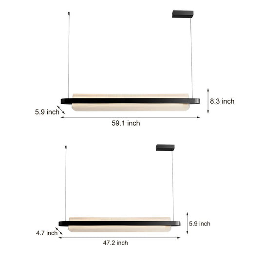 Modern Nami Linear Suspension Lamp – Elegant Acrylic Island Light