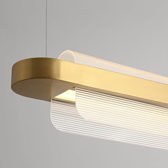 Modern Nami Linear Suspension Lamp – Elegant Acrylic Island Light