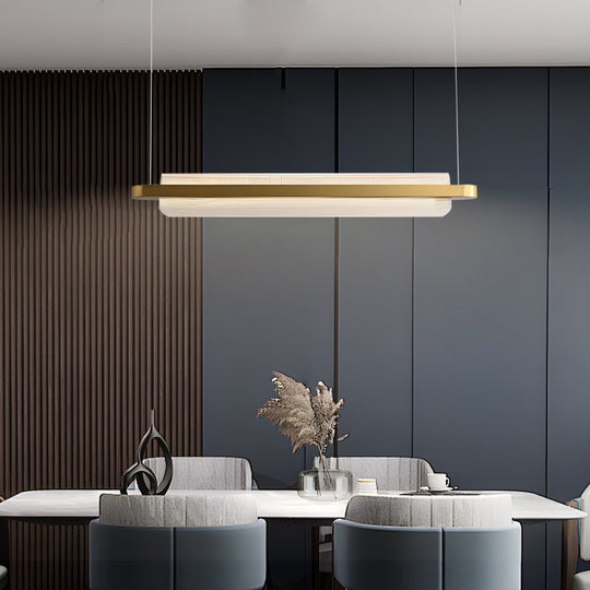 Modern Nami Linear Suspension Lamp – Elegant Acrylic Island Light