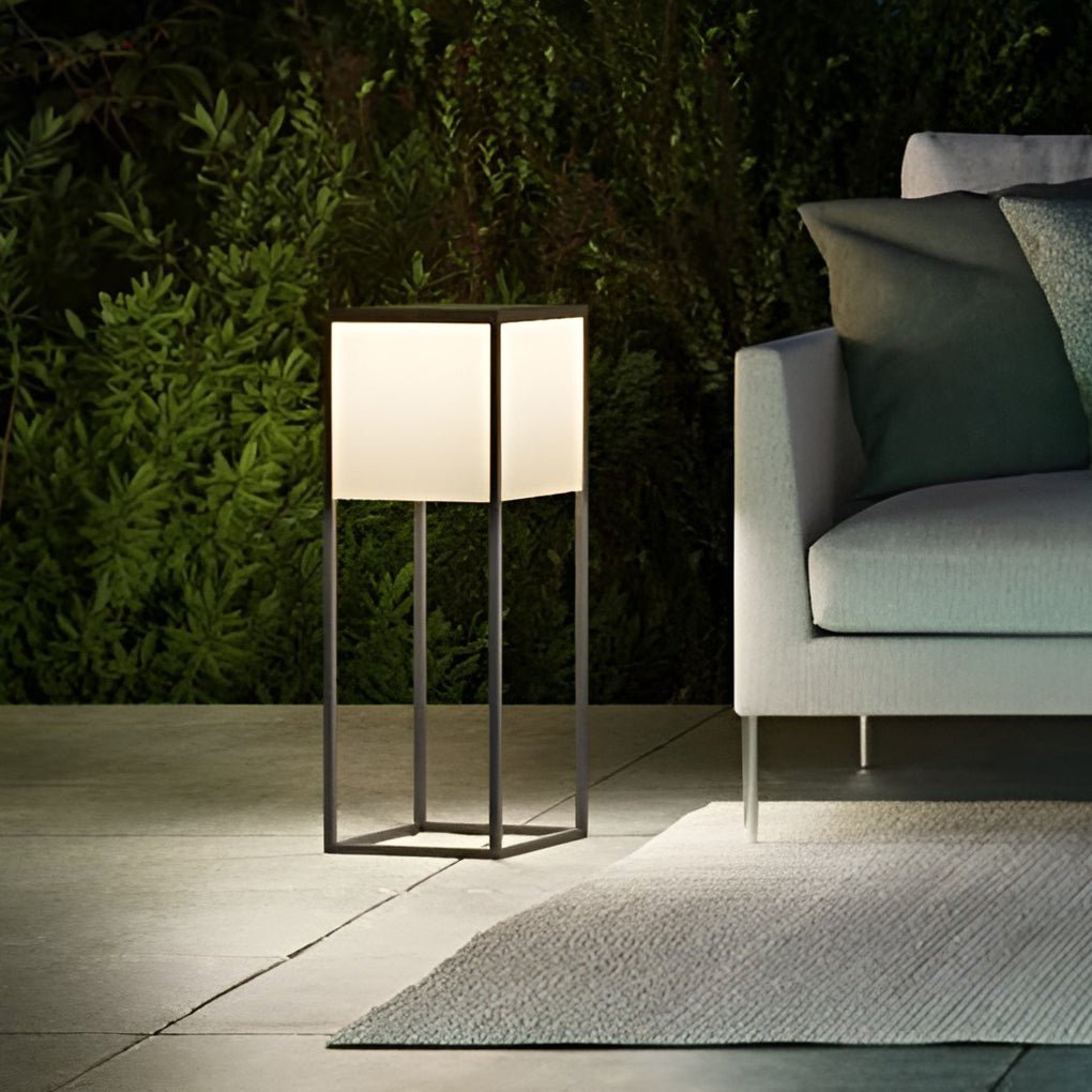 Square Solar LED Post Light with Stainless Steel Frame