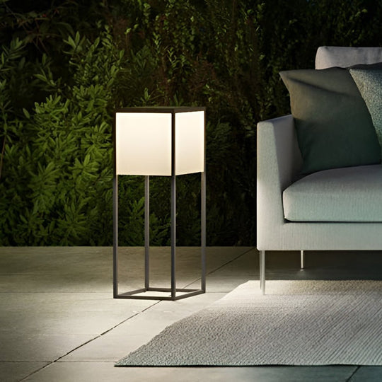 Square Solar LED Post Light with Stainless Steel Frame