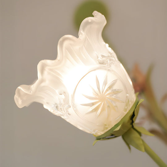 Modern Pastoral Green Flower Hanging Chandelier 3/6/8 Light