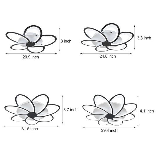 Modern Petal Flush Mount Light Acrylic LED Flower Shape Ceiling Lamp