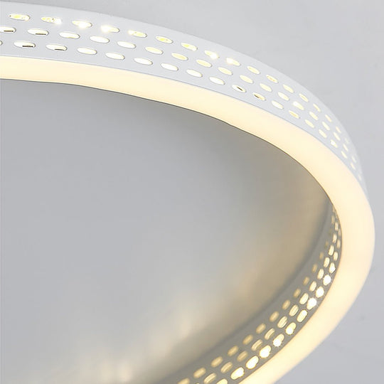 Modern Round Dimmable LED Flush Mount Ceiling Light with Hollow Edge