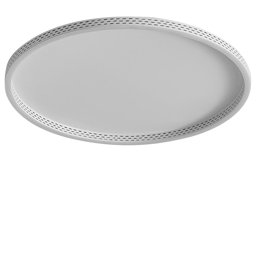 Modern Round Dimmable LED Flush Mount Ceiling Light with Hollow Edge