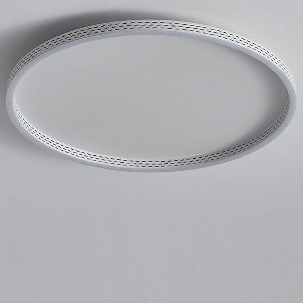 Modern Round Dimmable LED Flush Mount Ceiling Light with Hollow Edge