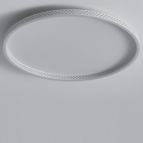 Modern Round Dimmable LED Flush Mount Ceiling Light with Hollow Edge