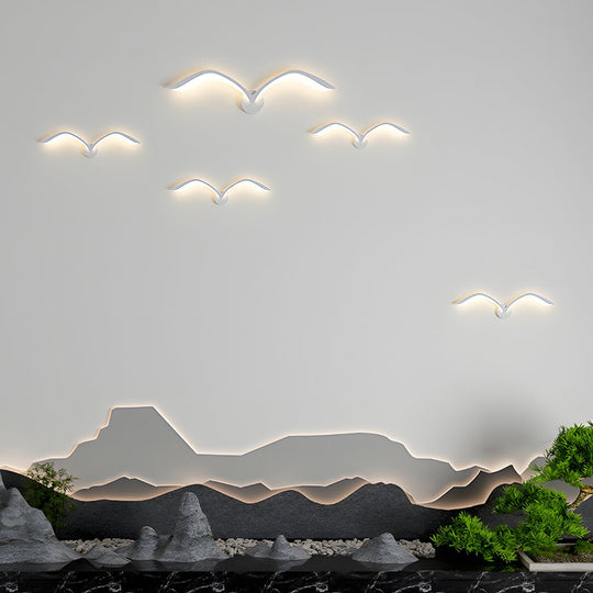 Modern Seagull LED Wall Sconce with Acrylic Wing Design