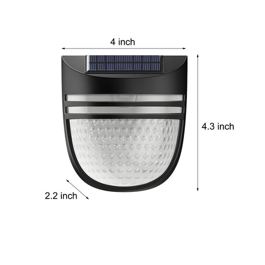 Modern Solar Powered Black Wall Fence Lights 4 Pack