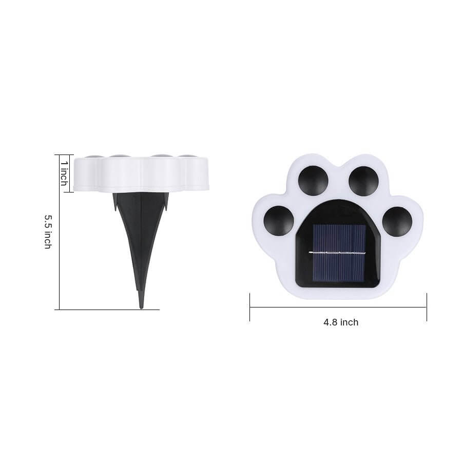 Modern Solar-Powered LED Animal Paw Lights Step Stairs Lighting