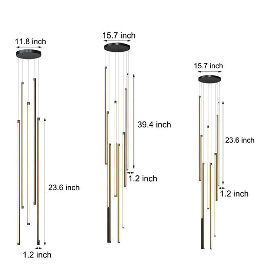 Modern Spiral LED Strip Chandelier – 3/5/8 Lights