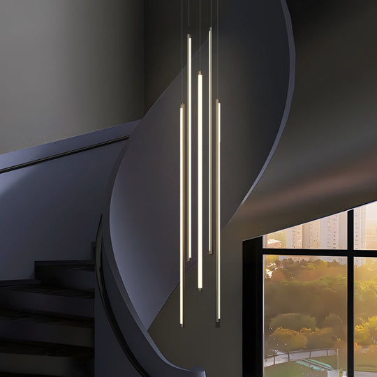 Modern Spiral LED Strip Chandelier – 3/5/8 Lights