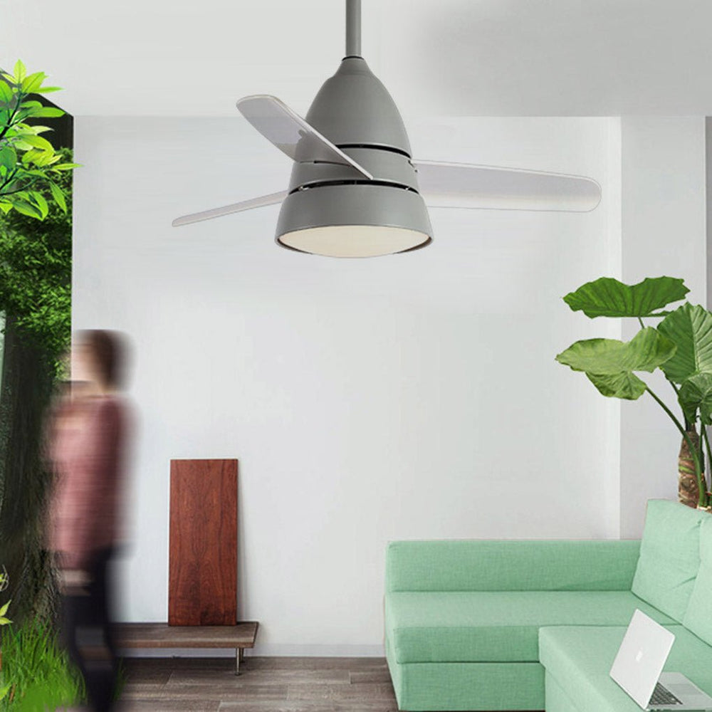 Modern Kids Room Ceiling Fan with 3 Color Adjustable LED and Remote