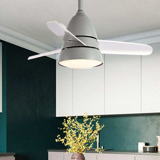 Modern Kids Room Ceiling Fan with 3 Color Adjustable LED and Remote