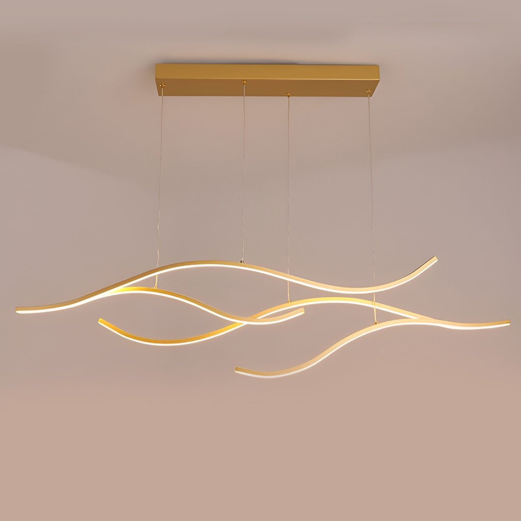 Wave Linear Hanging Branch LED Modern Pendant Light