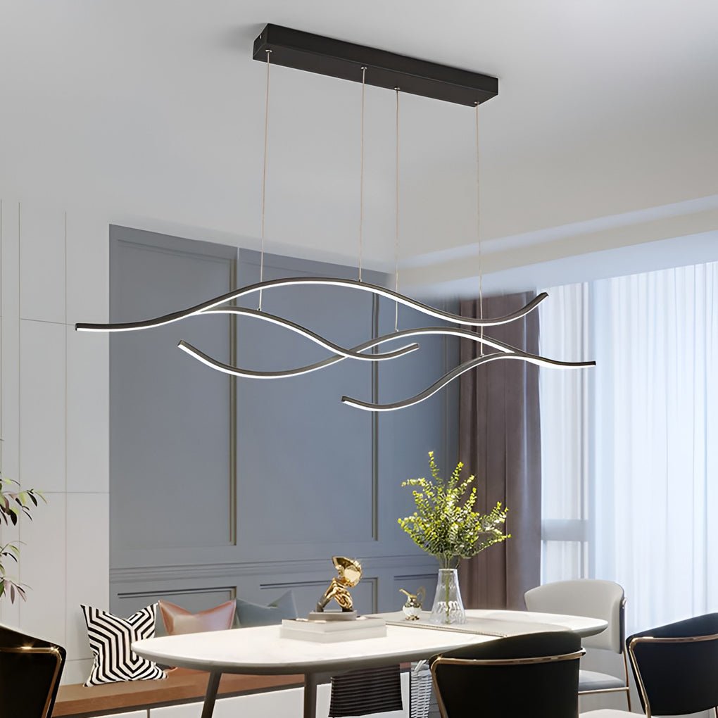 Wave Linear Hanging Branch LED Modern Pendant Light