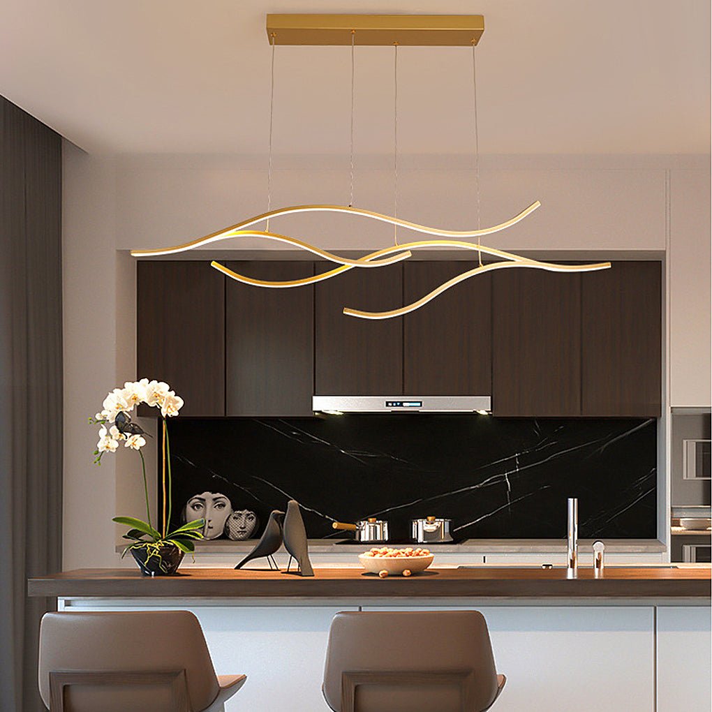 Wave Linear Hanging Branch LED Modern Pendant Light