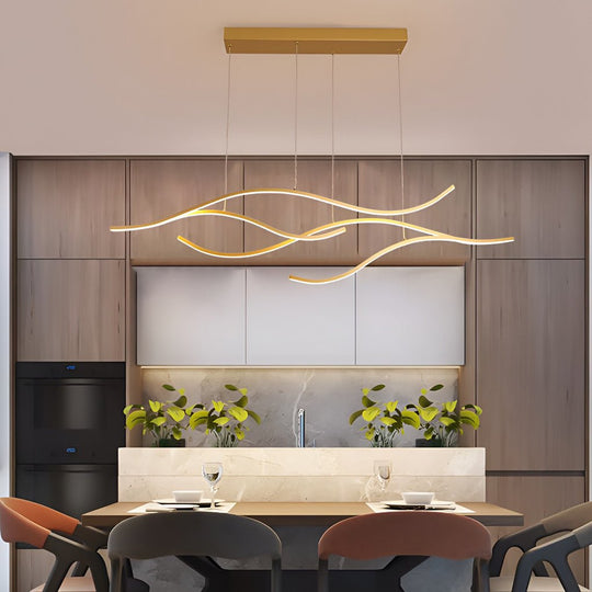 Wave Linear Hanging Branch LED Modern Pendant Light