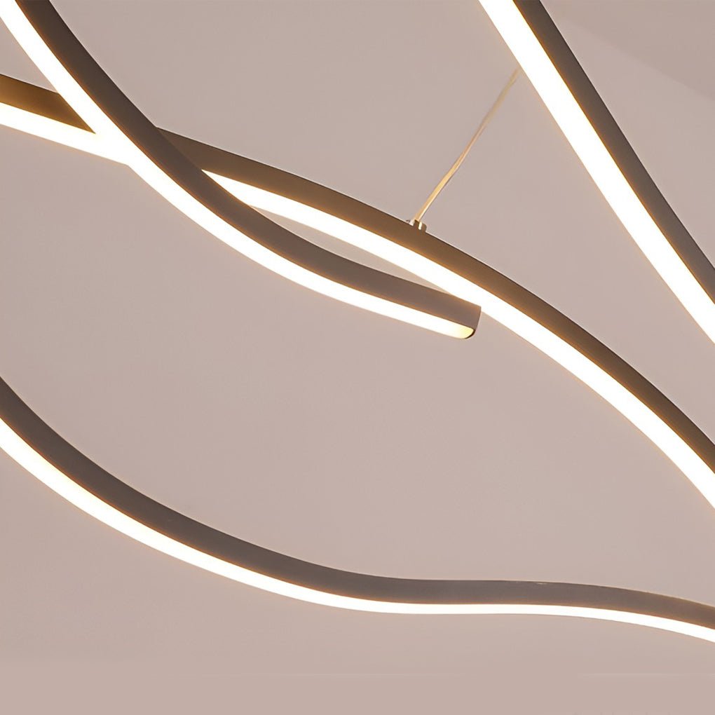 Wave Linear Hanging Branch LED Modern Pendant Light
