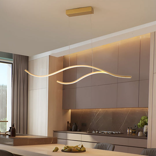 Wave Linear Hanging Branch LED Modern Pendant Light