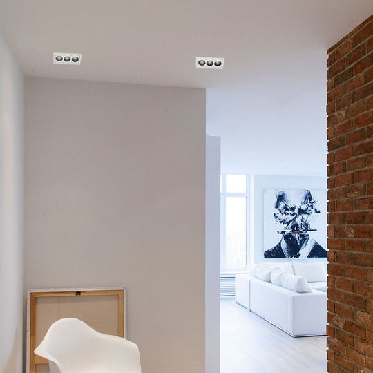 Modern White Aluminum LED Recessed Anti-Glare Spotlight