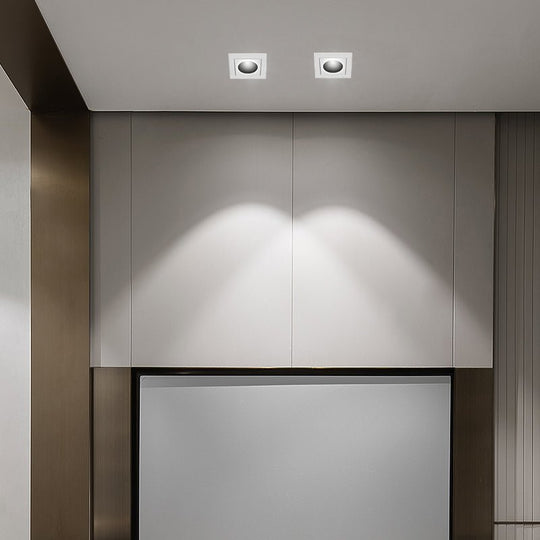 Modern White Aluminum LED Recessed Anti-Glare Spotlight