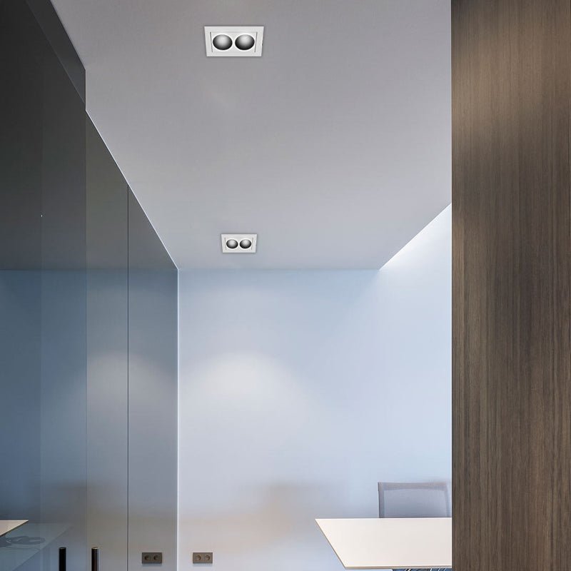 Modern White Aluminum LED Recessed Anti-Glare Spotlight