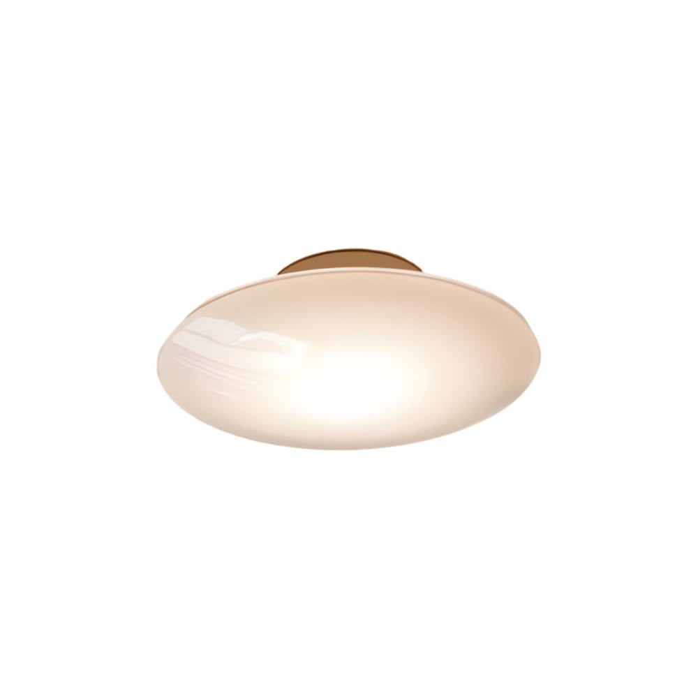 Modern White Glass LED Flush Mount Ceiling Lamp – Minimalist Design