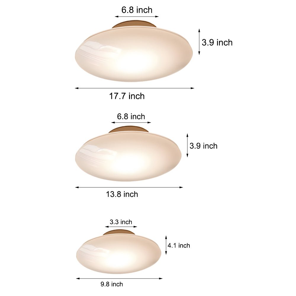 Modern White Glass LED Flush Mount Ceiling Lamp – Minimalist Design
