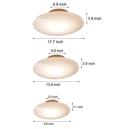 Modern White Glass LED Flush Mount Ceiling Lamp – Minimalist Design