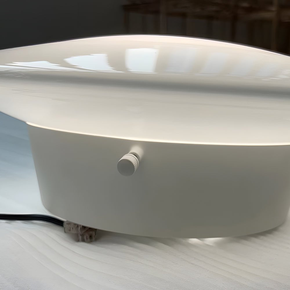Modern White Glass LED Flush Mount Ceiling Lamp – Minimalist Design