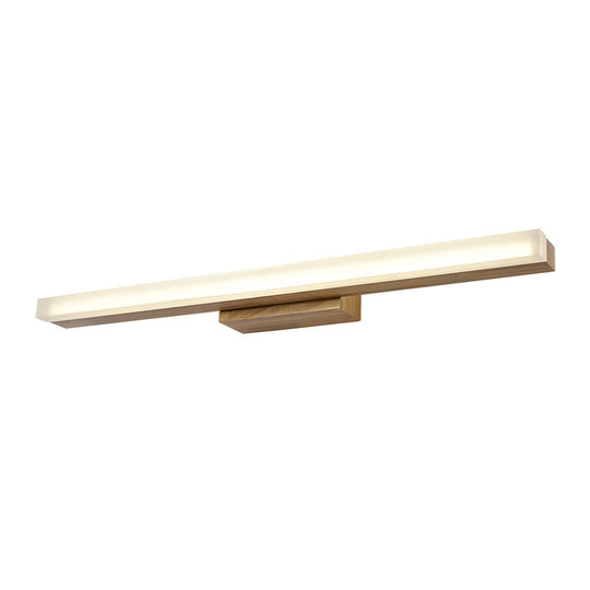 Modern Wooden LED Vanity Light Rectangular Wall Mount