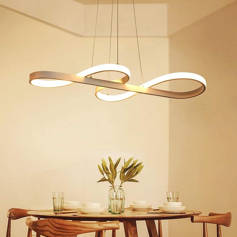 Ribbon LED Pendant Light with Nordic Geometric Linear Design