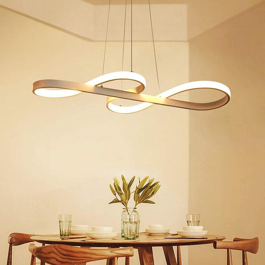 Ribbon LED Pendant Light with Nordic Geometric Linear Design