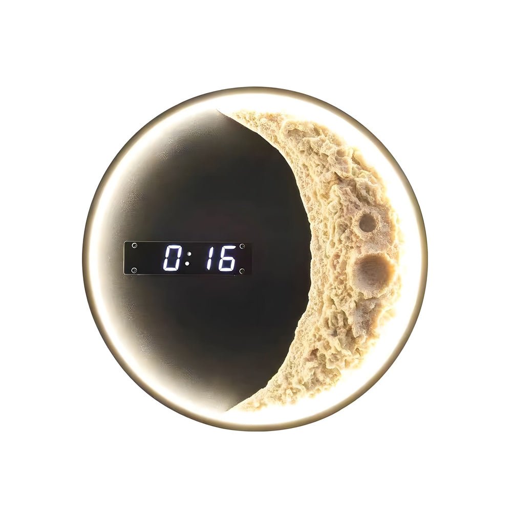Moon LED Wall Light with Digital Clock & Astronaut Decor