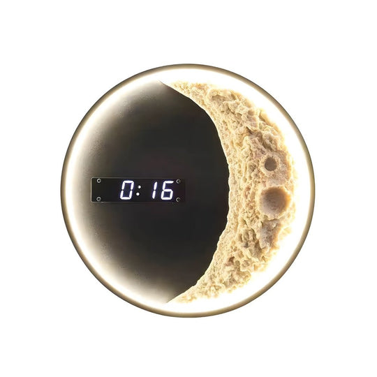 Moon LED Wall Light with Digital Clock & Astronaut Decor