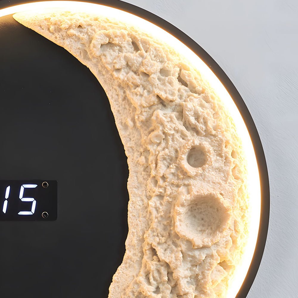 Moon LED Wall Light with Digital Clock & Astronaut Decor