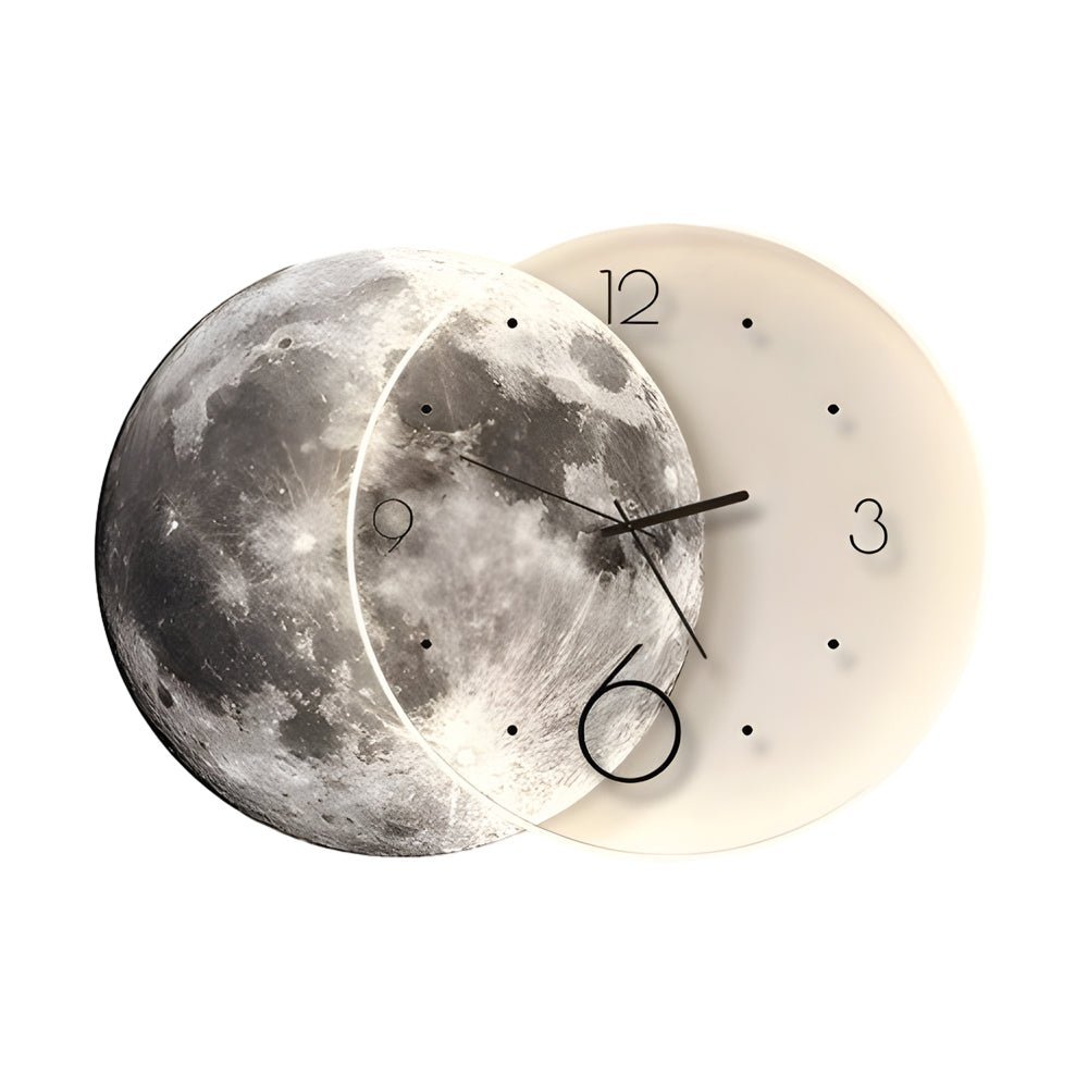 Moon Lunar Wall Clock with LED Wall Painting and Remote Control