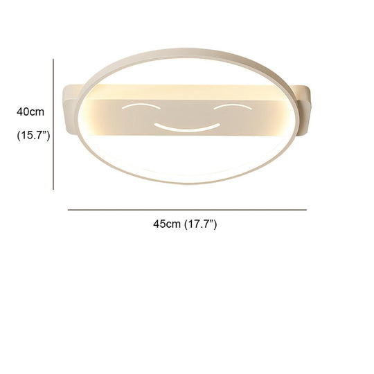 Circle Shaped Face Metal LED Flush Mount Ceiling Light