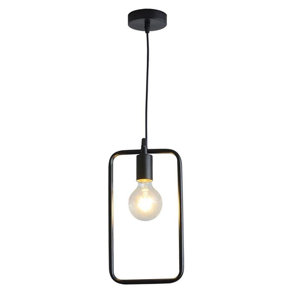 Metal Black and Gold Ceiling Light – Rounded Square Pendant