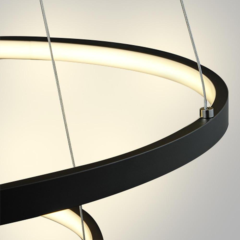 3 Ring Interweaved Circle Design Pendant Lighting Aluminum Acrylic LED Ceiling Light