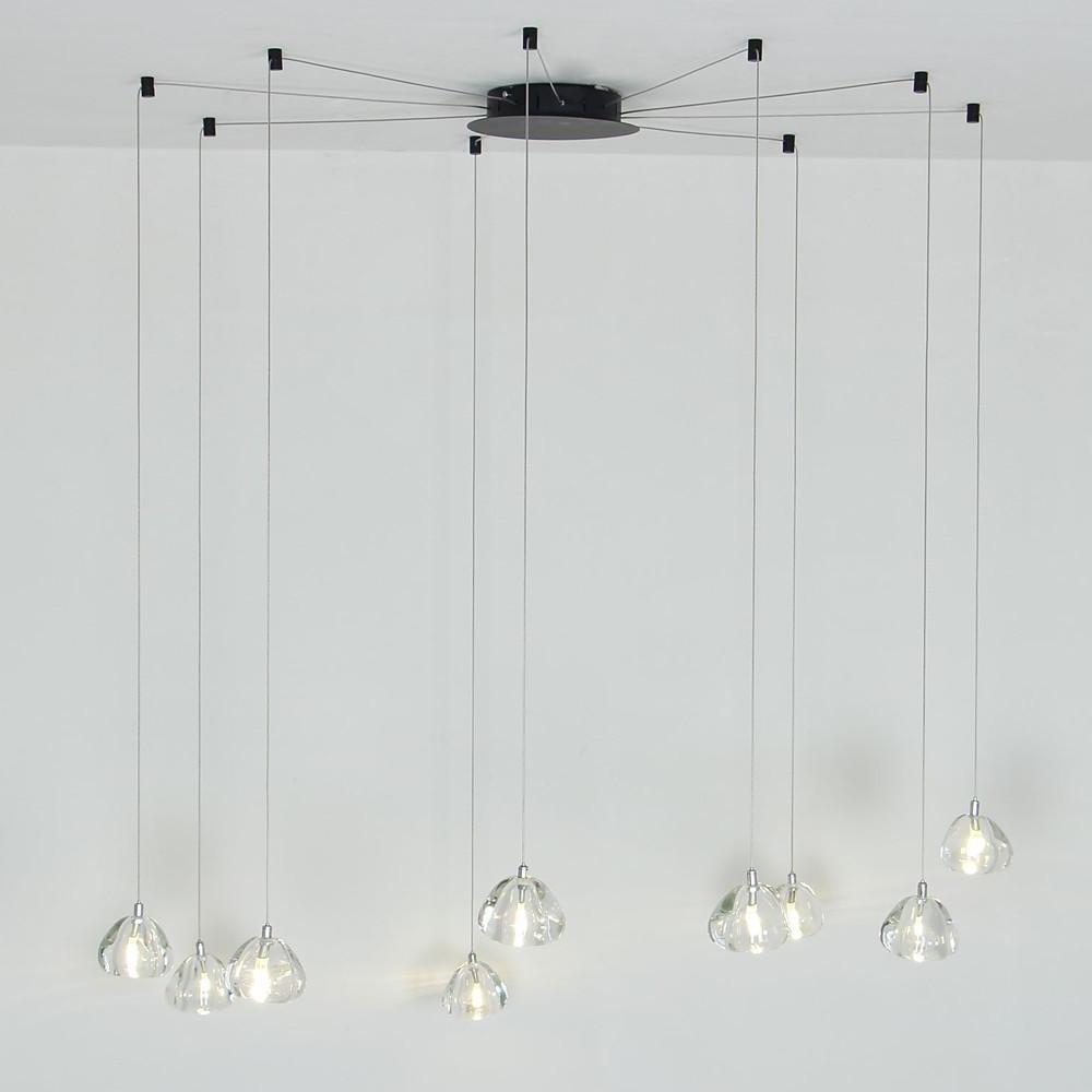 Contemporary Raindrop Crystal Chandelier – LED Cluster Design Ceiling Light
